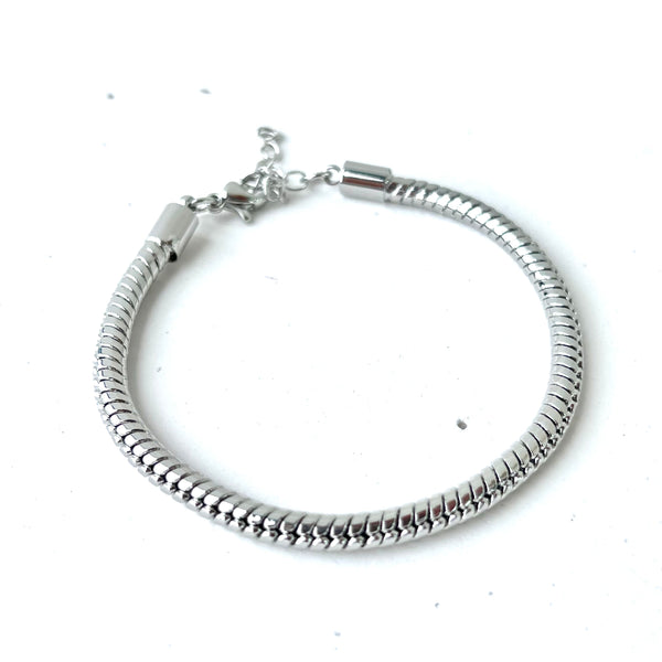 Pulsera Obelisco snake rodio plateado libre de níquel joyería elegante Colombia