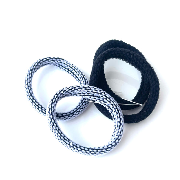 Cauchos para el pelo grises elegantes - Pack 10 coleteros básicos sin dejar marca MariaBolo