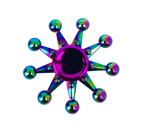 Spinner tornasol metalisado con efecto holográfico iridiscente. Giro suave, alivia estrés y mejora concentración.
