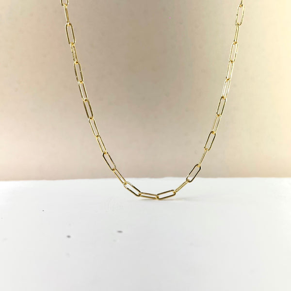 Cadena Coralina en rodio plateado con eslabones ovalados delicados, collar femenino hipoalergénico libre de níquel para uso diario