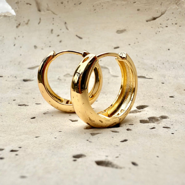 Candonga Millonaria chunky dorada - Argolla gruesa de rodio brillante