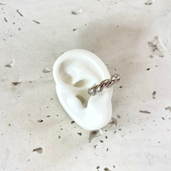 earcuff plateado en rodio 