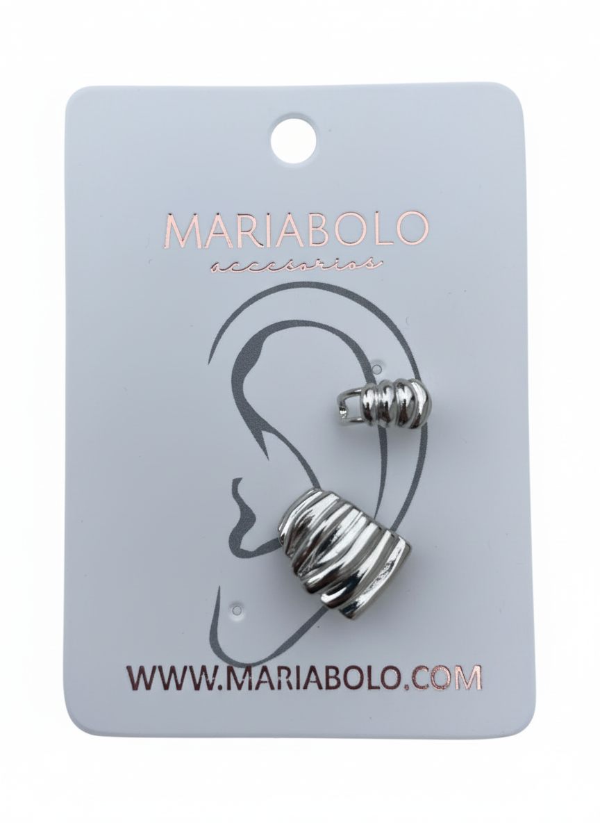 Set de Earcuff dúo pino colo silver