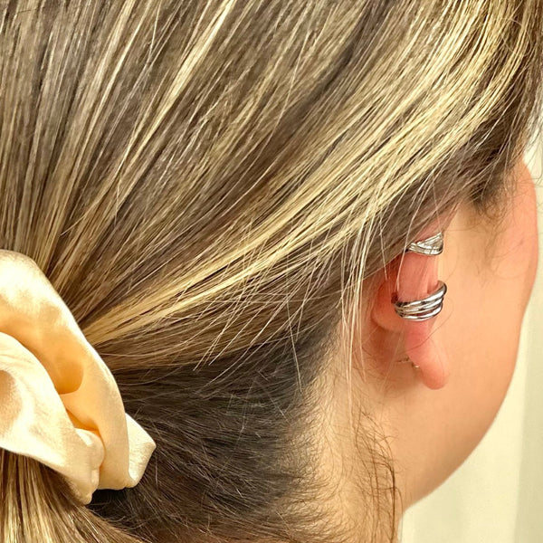 earcuff doble sin perforacion sencillo en colorplaeteado