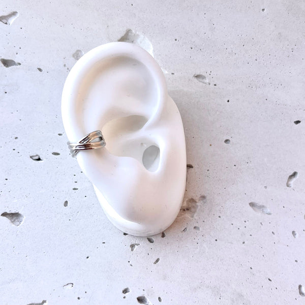 earcuff sin perforacion plateado en rodio