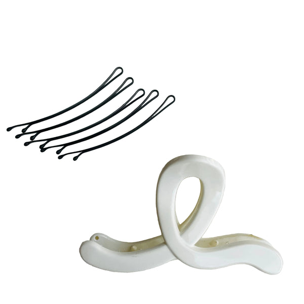 gancho para el cabello blanco con pinzas