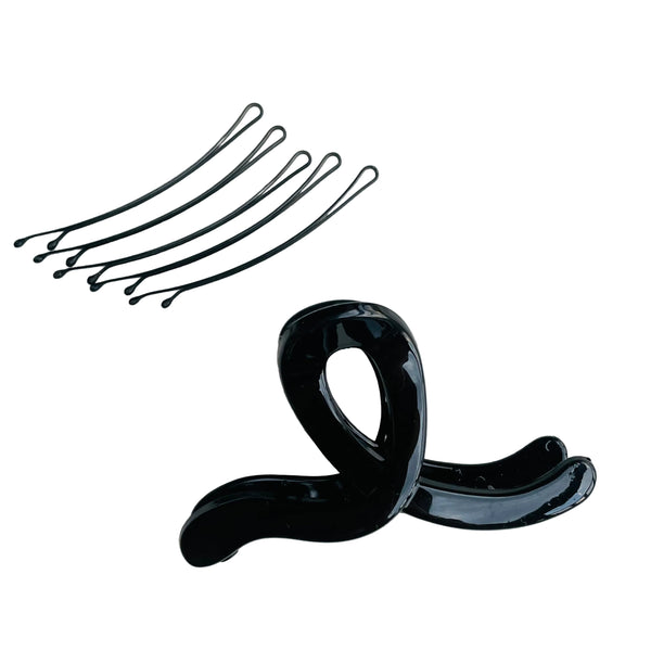 gancho para el cabello negro con pinzas