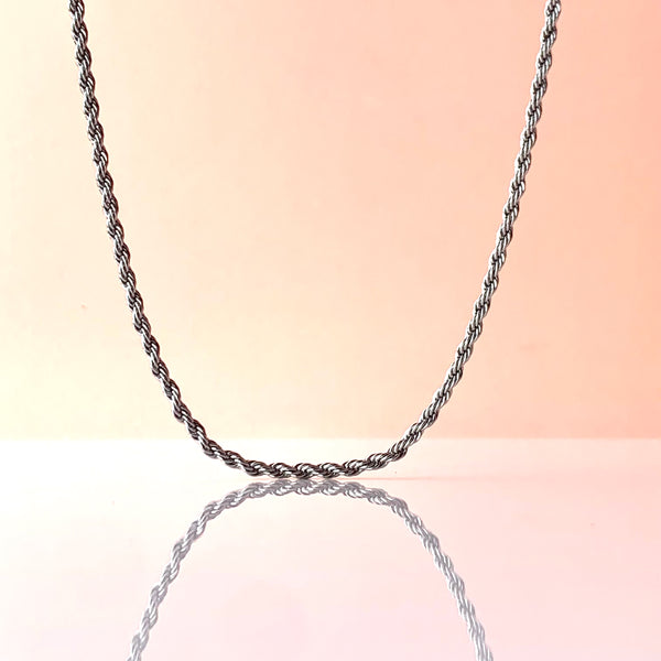 Cadena nudo medio plateado - MariaBolo Accesorios