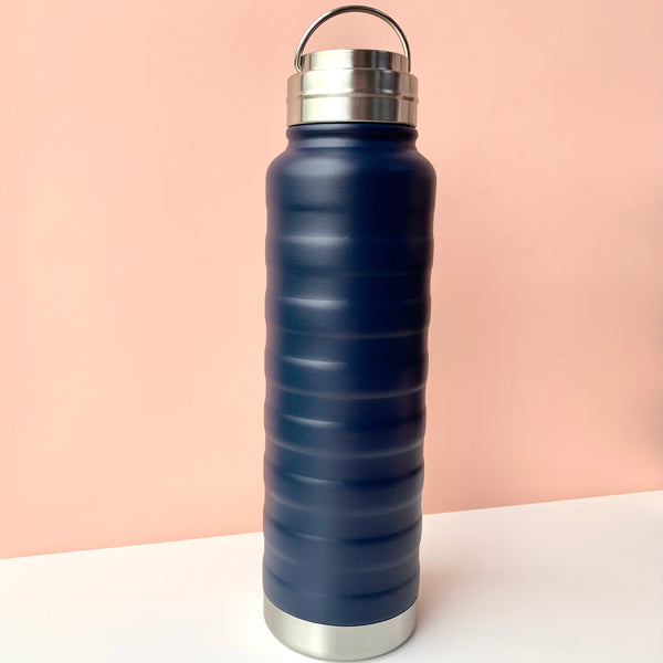 Termo Vacuum Ondas Metálico Tapa Silicona 1000ml con agarradera - MariaBolo Accesorios