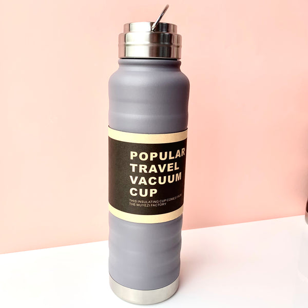 Termo Vacuum Ondas Metálico Tapa Silicona 1000ml con agarradera - MariaBolo Accesorios