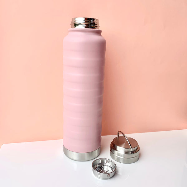 Termo Vacuum Ondas Metálico Tapa Silicona 1000ml con agarradera - MariaBolo Accesorios